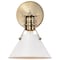 Nuvo Outpost 1-Light Wall Sconce - Matte White with Burnished Brass 60/7520 - alternate 3